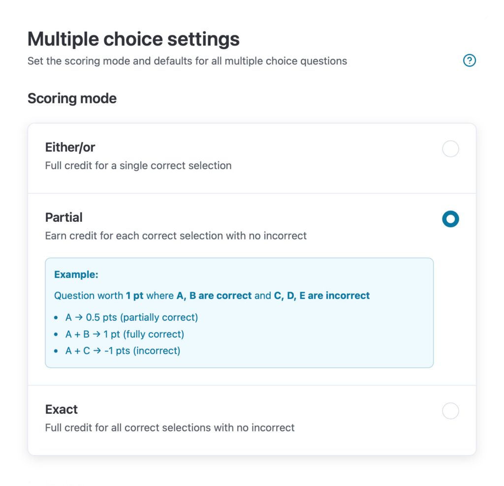 Partial Credit Comes to Crowdmark's Multiple Choice Grading - Crowdmark